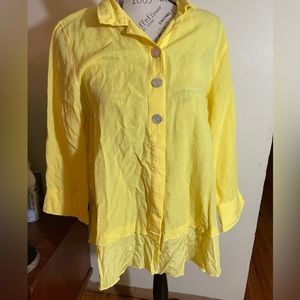 John Mark Layered Langen Look Yellow Blouse